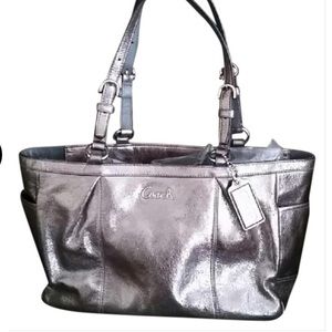 Coach Gallery Leather Metallic Tote Excellent Condition